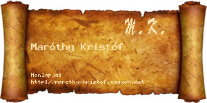 Maróthy Kristóf névjegykártya