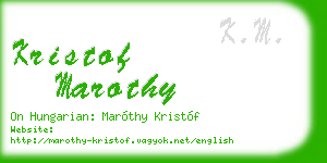 kristof marothy business card